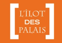 Logo Îlot des Palais orange and white
